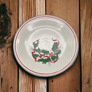 Fiesta Holiday 4-Pc. Salad Plates w/Red Ribbons & Green Holly
